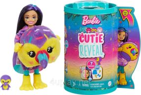 Кукла-сюрприз Barbie Cutie Reveal Chelsea Toucan Plush Челси в костюме, Тукан Барби Милашка проявляшка