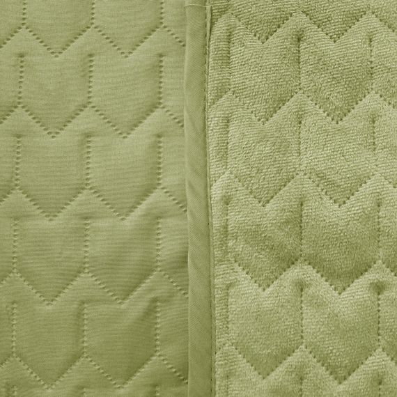 Покривало SoundSleep Tenderness велюрове стьобане 200х220 см олива (2800004482028) | Зображення 4