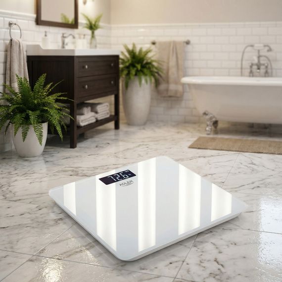 Весы напольные электронные стеклянные аккумуляторные Adler AD 8194 белые до 180 кг с высокой точностью | Зображення 4
