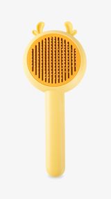 Щітка пуходерка для вичісування шерсті тварин з кнопкою очищення Z066 Жовтий shop (2000999470226)