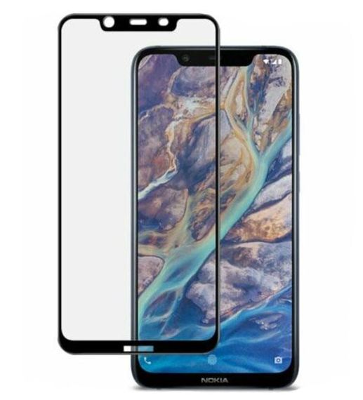 Full Glue защитное стекло для Nokia 8.1 - Black