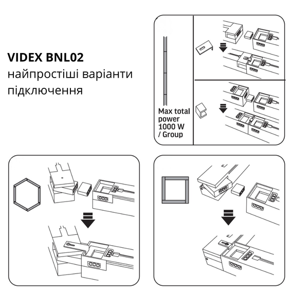 LED светильник линейный магистральный поворотный VIDEX BNL02 24W 0.6М 5000K 220V Black | Зображення 2
