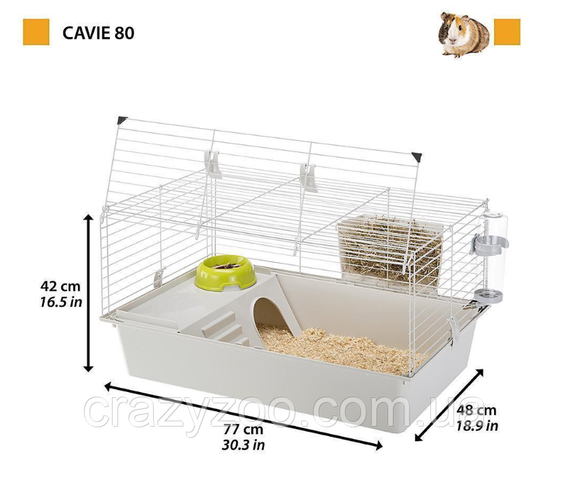 Клітка для кроликів та морських свинок Ferplast Cavie 80 біла 77x48x42 см 57054401 | Зображення 1