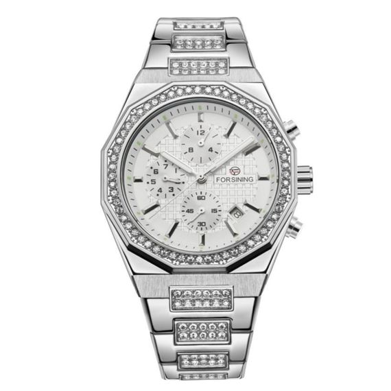 Наручний механічний годинник Forsining 8314 Silver-White Steel