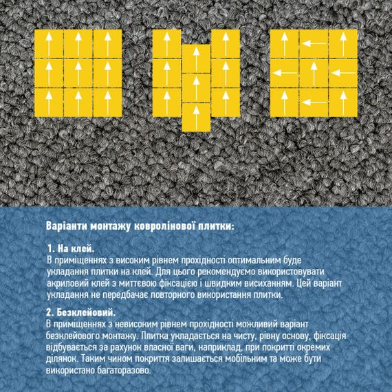 Плитка під ковролін без клейового шару 500х500х3мм Темно-Сірий SW-00002711 | Зображення 4