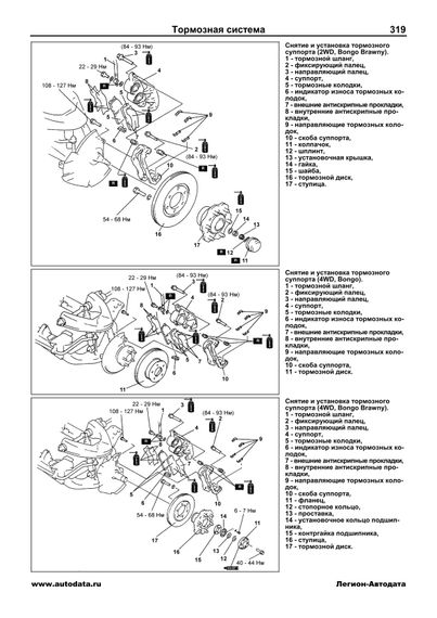 Mazda Bongo / Bongo Brawny / Nissan Vanette. Посібник з ремонту й експлуатації. Книга | Зображення 9
