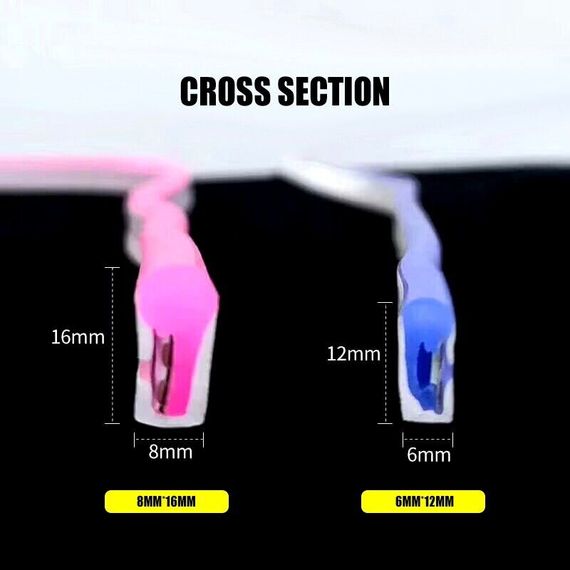 Світлодіодний неон PROLUM™ 8x16, IP68, 12V, Series "SF", RGB, PRO | Зображення 1