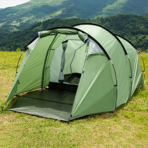 Намет туристичний з тентом 4 х місний кемпінг для риболовлі для туризму водонепроникна | Зображення 1