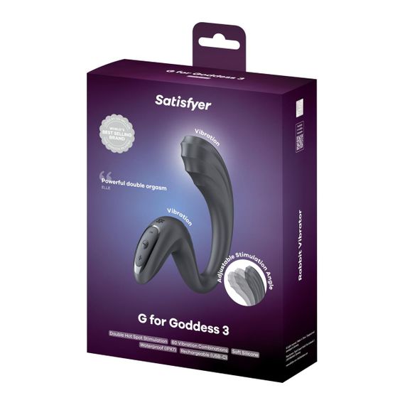 Вагінально-кліторальний вібратор Satisfyer G for Goddess 3 Dark Grey, 2 мотори Sex Aura | Зображення 5