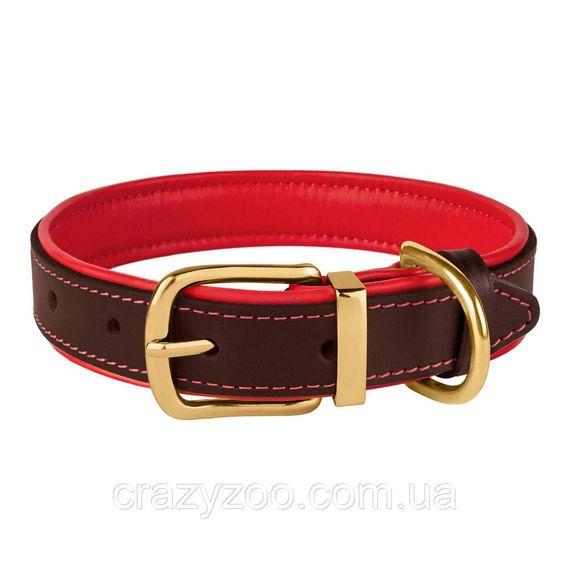 Ошейник для собак BronzeDog кожаный коричнево-красный 1.7х28-36 см 62053/Т | Зображення 1