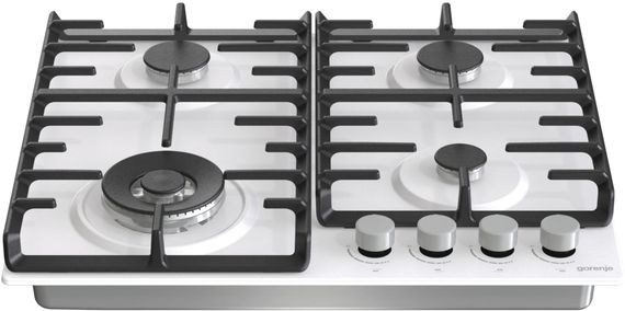 Варочная поверхность Gorenje /газовые/чугунные решетки/газ-контроль/конфорка WOK (GW642AXW) | Зображення 1