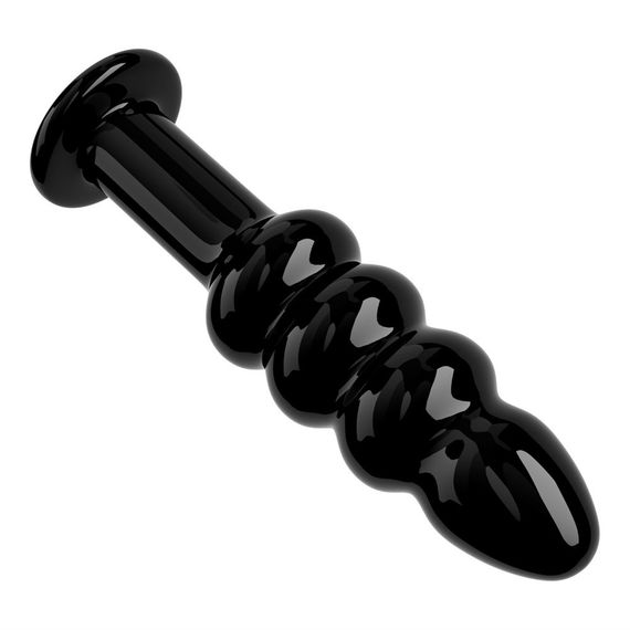 Анальна пробка Love Toy Glass Romance Dildo, чорна | Зображення 3