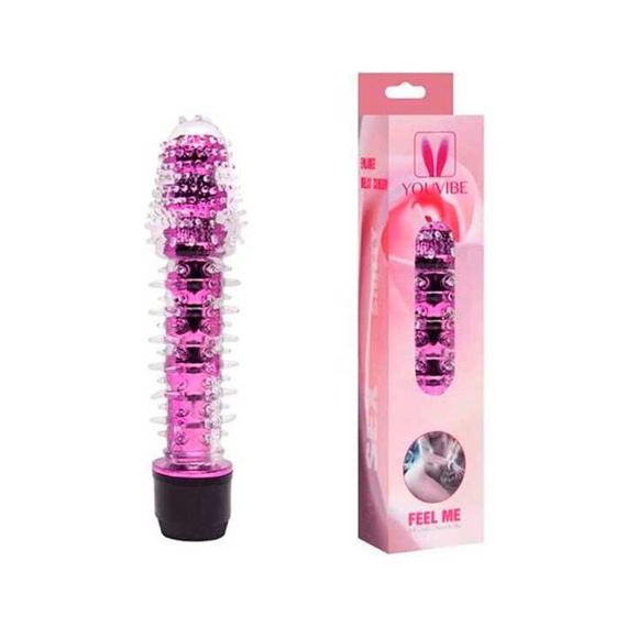 Гелевий вібратор із шипами рожевий | Зображення 5