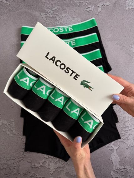 Чоловічий набір трусів 5 шт Lacoste колір чорний | Зображення 2