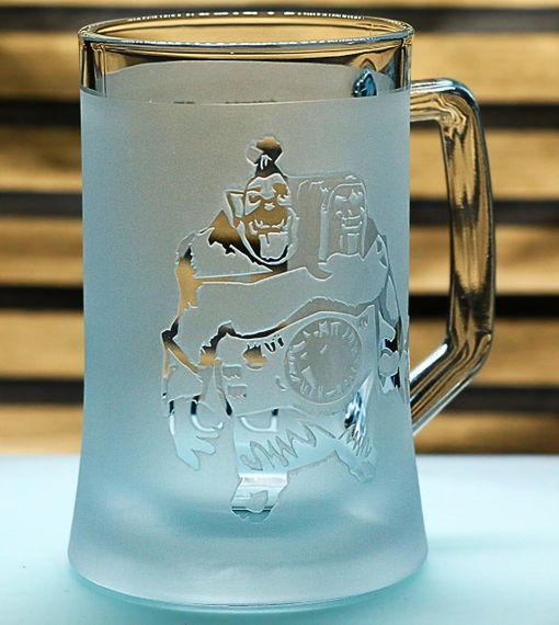 Пивний келих з ручкою Dota 2  Дота 2 з гравіюванням Ogre Magi 670 мл скло сувенір для геймера | Зображення 3