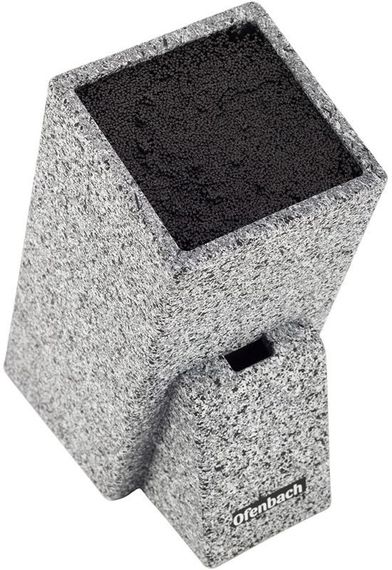 Підставка-колода Ofenbach Black Lead для кухонних ножів 11х11х26см з секцією для ножиць | Зображення 1