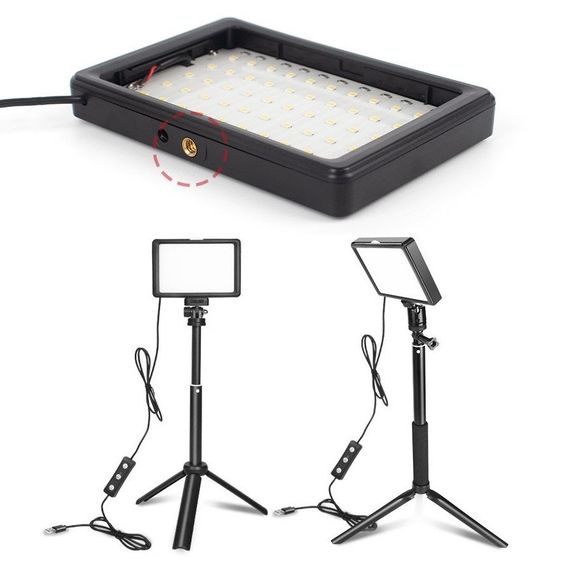 Комплект LED світла для фотозйомки 3200-5600K з регульованою яскравістю USB та 4 кольорових фільтри зі стійкою | Зображення 7