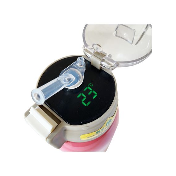 Дитячий термос-поїльник "Зайчик" MGZ-0324(Pink) з індикатором температури 550 мл | Зображення 1