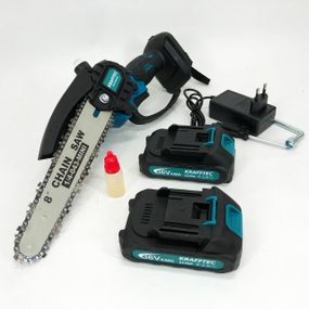 Портативна ланцюгова міні-пилка Krafftec 20 см, Міні електропила акумуляторна, Електропилка для дров GQ-13