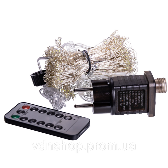 Новогодняя гирлянда комнатная штора роса Хвойная лапа 3х3 м 600 LED Белый свет D600LED3MW | Зображення 1