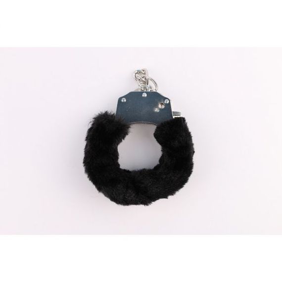 Наручники метал з хутром чорні Fur-lined Handcuffs Hi-Basic Chisa, Черный | Зображення 1
