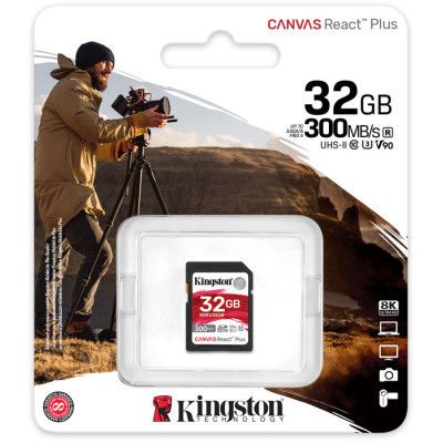 Карта памяти Kingston 32GB class 10 UHS-II U3 Canvas React Plus (SDR2/32GB) | Зображення 2