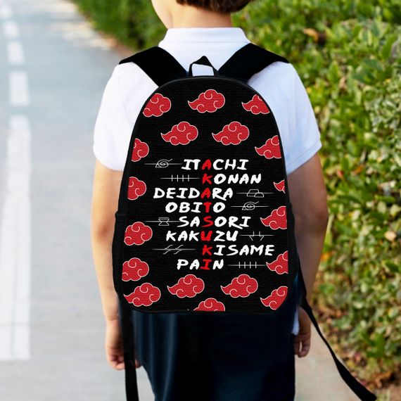 Рюкзак детский Аниме Наруто Акацуки, 34х27см,городской ранец для мальчика с принтом (00339)