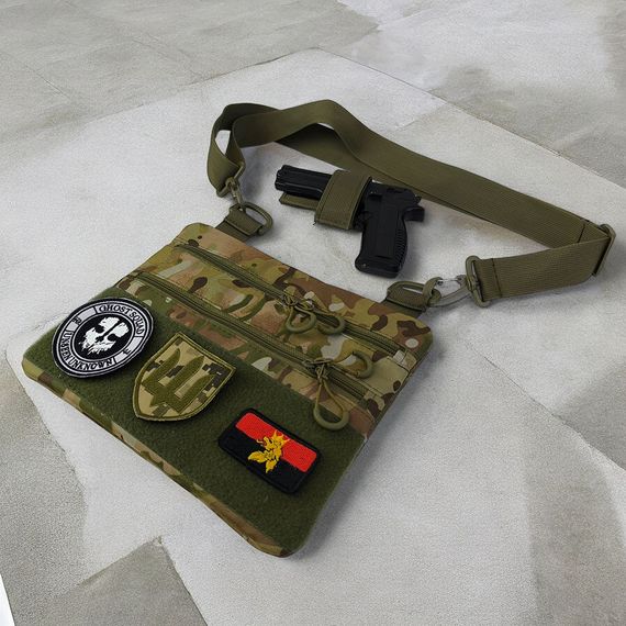 Сумка-кобура мультикам наплічна з липучкою для шевронів, тактична сумка чоловіча з кордури | Зображення 9