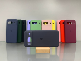 Google Pixel 8 Протиударний чохол з логотипом софт тач сірий