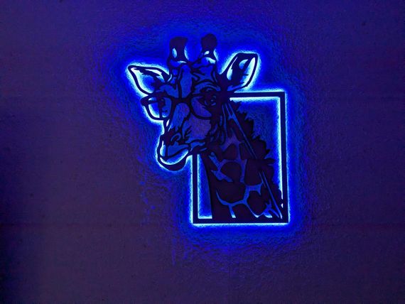 Панно декоративне картина на стіну Жираф LED підсвітка 585х485 acr-p000071 | Зображення 2