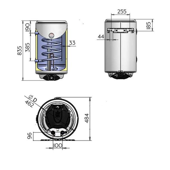 Водонагрівач електричний комбінований Thermo Alliance вертикальний 80 л. тобто 0,24 кв.м лівий, мокрий ТЕН 2,0 кВт (CWH | Зображення 1