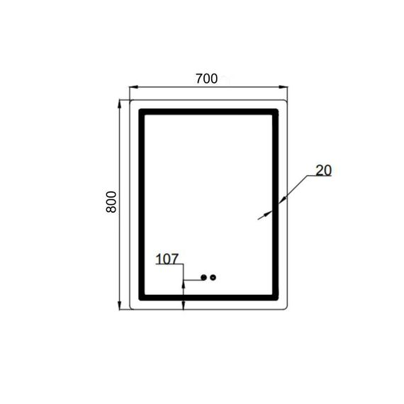 Дзеркало Qtap Mideya (MI2) 700х800 з LED-підсвіткою Touch, з антизапотіванням, димером, регумацію QT2078DCF7080 | Зображення 1
