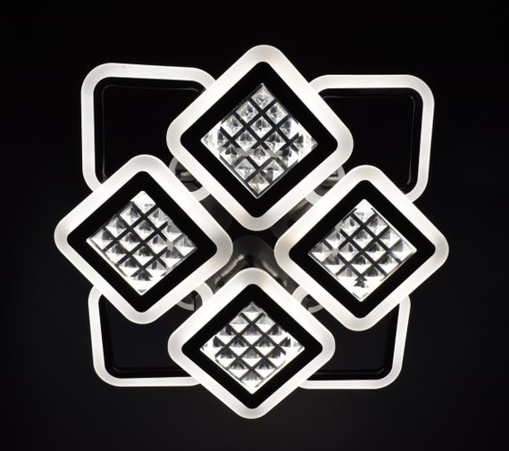 Люстра світлодіодна стельова LED світильник для квартири на стелю лед з пультом 26122 Чорний 11х54х62 см. | Зображення 3