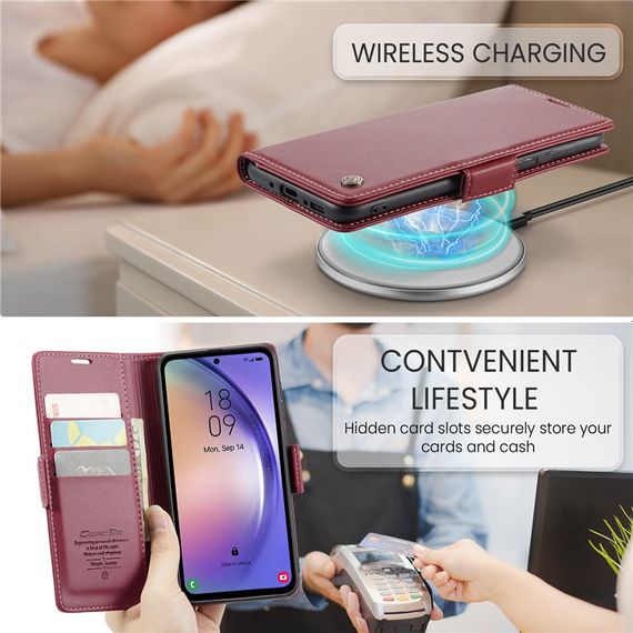 Шкіряний чохол-книжка Retro Case для Samsung Galaxy A35 колір Червоний | Зображення 6