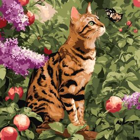 Картина по номерам "Бенгальский кот" ©art_selena_ua KHO6794, 40х40 см
