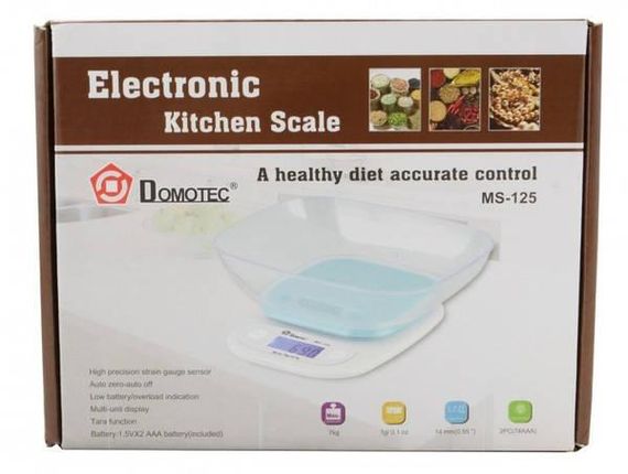 Ваги кухонні електронні Domotec ACS 125 (до 7 кг) зі знімною чашею
