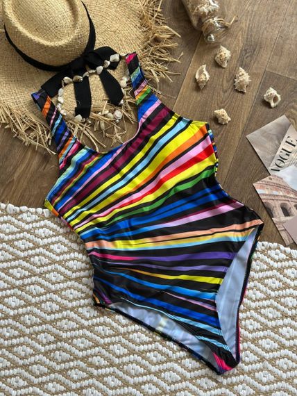Яскравий суцільний купальник PLUS SIZE | Зображення 2
