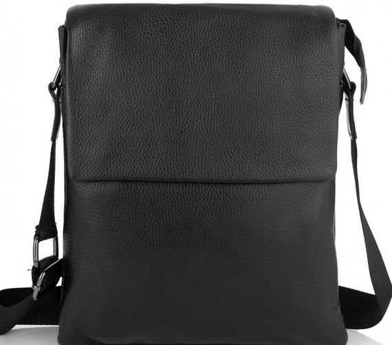 Кожаный мужской мессенджер Tiding Bag  черный | Зображення 1