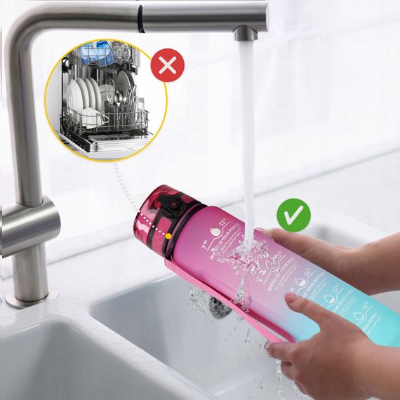 Пляшка для води спортивна 4FIZJO 1000 мл 4FJ0630 Pink/Sky Blue (P-5905973400770) | Зображення 9