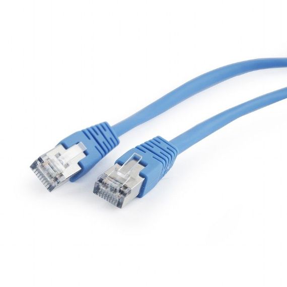 Патч корд Cablexpert PP22-0.5M/B, FTP, литий,  50u" штекер із фіксатором, 0.5 м, синій | Зображення 1