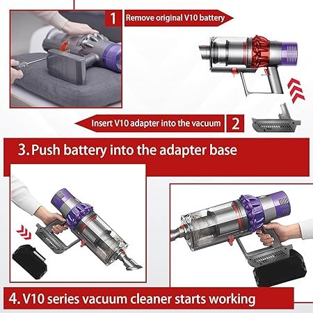 JJXNDO для заміни акумулятора Dyson V10, адаптер V10 для професійної системи Bosch 18 В | Зображення 2