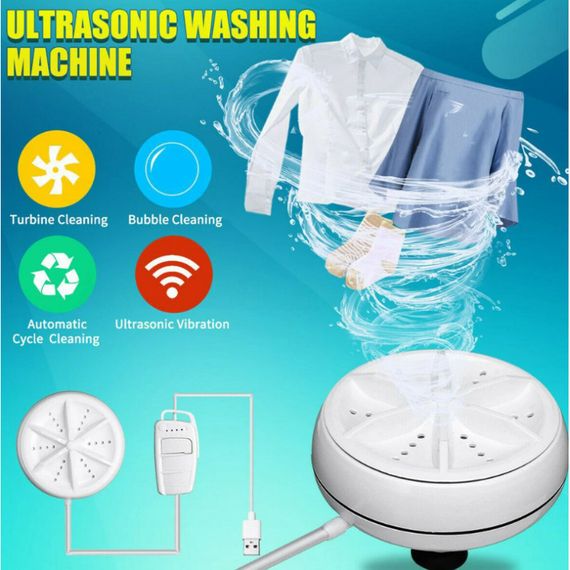 Ультразвуковая портативная мини стиральная машина Ultrasonic Turbine Wash | Зображення 1