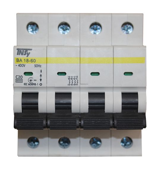 Автоматический выключатель ВА18-60 4Р 20А 6кА х-ка C Ny95504761 | Зображення 1