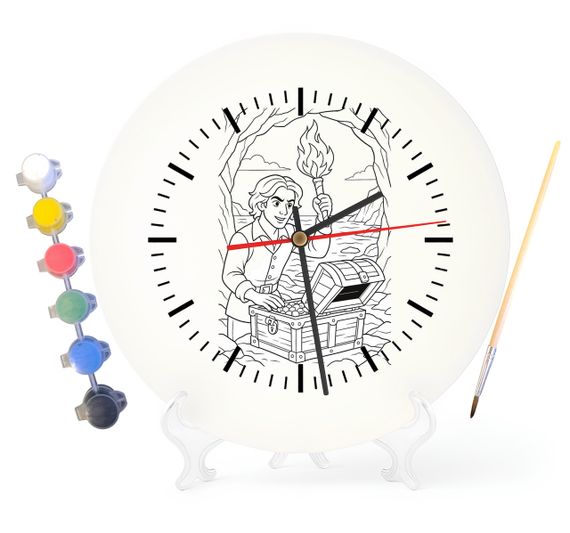 Детский набор для творчества часы-раскраска (диаметр 30 см) Граф Монте-Кристо (по мотивам книги Александра Дюма) (Г0001)
