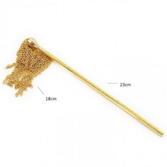 Золотий металевий тиклер DS Fetish з ланцюгів 41 см | Зображення 3