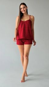 Піжамний комплект з візерунками у червоному кольорі