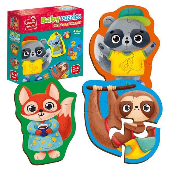 Дитячі розвивальні картонні пазли "Тварини. Іграшки" VT1722-27 з грою | Зображення 2