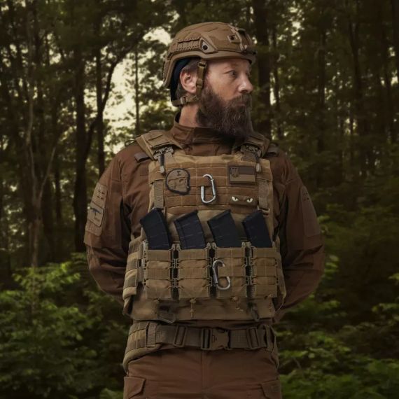 Плитоноска IBV Ukrarmor аналог IOTV, бронежилет-носій Cordura 1000 MOLLE, військова плитоноска ЗСУ, страйкбол, колір Койот | Зображення 2
