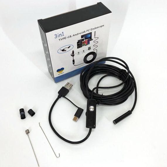 Камера эндоскоп с кабелем на 2 метра 7 мм USB/micro USB EX-445 с подсветкой | Зображення 8