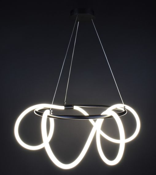 Люстра світлодіодна підвісна LED світильник для квартири на стелю лед 27739 Чорний 50-150х80х80 см. | Зображення 1